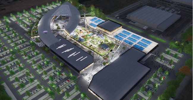 Il rendering dell’area vista dall’alto
