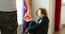 Man beating up his wife illustrating domestic violence