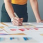 Business strategy team report chart, graph, infographic data analyze financial report plan. Hands team partner planning marketing finance statistics sale report with excel spreadsheet accountting