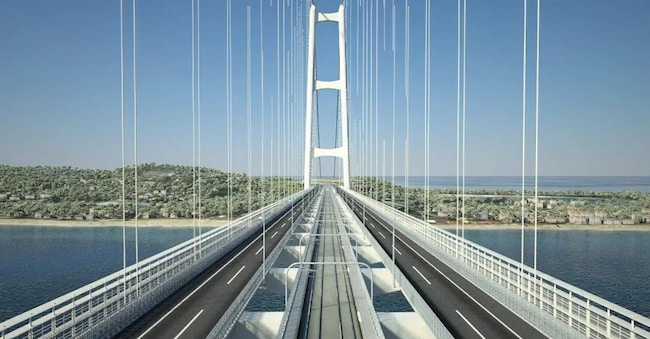 Ponte sullo Stretto di Messina - progetto. (Imagoeconomica)