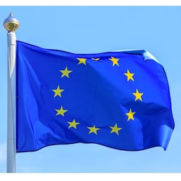 European Union flag waving in the wind