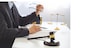 Justice and Law concept. lawyer working at courtroom.