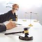 Justice and Law concept. lawyer working at courtroom.