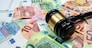 rule of law and auctions with judge's gavel and euro banknotes. Crime concept