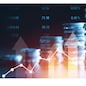 Finance and money technology background concept of business prosperity and asset management . Creative graphic show economy and financial growth by investment in valuable asset to gain wealth profit .
