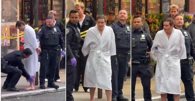 Un frame di un video della Polizia di New York. diffuso dal Daily News, mostra il momento dell'arresto di John Woeltz, un trader di criptovalute, sospettato di aver rapito e torturato l’italiano Michael Valentino Teofrasto Carturan. New York, 23 maggio 2025. Daily News