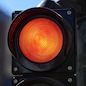 The red semaphore light. Trafic control light.