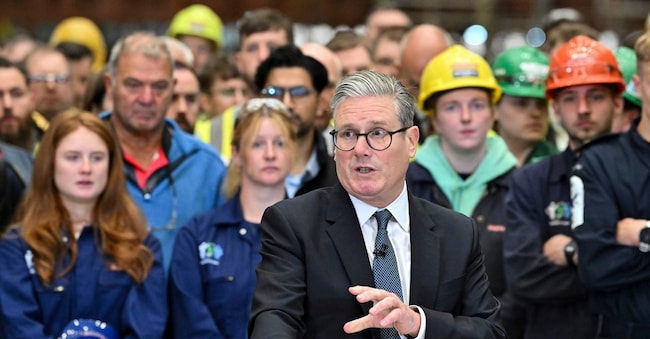 Britain's Prime Minister Keir Starmer delivers his speech during a visit to the BAE Systems'Govan facility, in Glasgow, Scotland, Monday June 2, 2025. (Andy Buchanan, Pool Photo via AP)

Associated Press/LaPresse