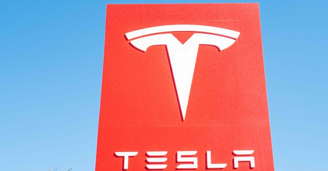 Il logo Tesla (Roberto Schmidt/Afp)
