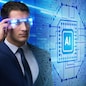 Artificial intelligence concept with businessman