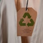 Recycling Products Concept. Organic Cotton Recycling Cloth. Zero Waste Materials. Environment Care, Reuse, Renewable for Sustainable Lifestyle. Recycle Icon show on Tag