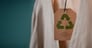 Recycling Products Concept. Organic Cotton Recycling Cloth. Zero Waste Materials. Environment Care, Reuse, Renewable for Sustainable Lifestyle. Recycle Icon show on Tag