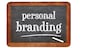 personal branding  - white chalk text on a vintage slate blackboard