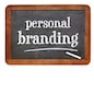 personal branding  - white chalk text on a vintage slate blackboard