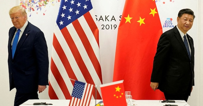 Donal Trump e Xi Jinping nel 2019 al G20 in Giappone (REUTERS/Kevin Lamarque)