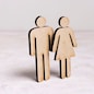 cardboard man woman equality concept with copy space