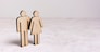 cardboard man woman equality concept with copy space