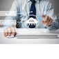 Organizations or companies develop carbon credit business virtual screen. Reduce CO2 emissions. Sustainable business development concept.