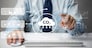 Organizations or companies develop carbon credit business virtual screen. Reduce CO2 emissions. Sustainable business development concept.