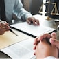 Lawyer Legal counsel presents to bid sale judgment mallet with judge
Real estate auction bid property sale judgment