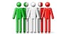 Flag of Italy on stick figure - national and social community symbol 3D icon