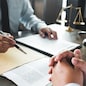 Lawyer Legal counsel presents to bid sale judgment mallet with judge
Real estate auction bid property sale judgment