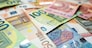 Finance background of different euro bills. European money. Investment