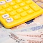 Calculator with Euro notes