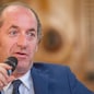 The President of Veneto Luca Zaia answering the citizens' questions, during the event "Panorama d'Italia". Giorgio MulŠ, director of Panorama, acting as a moderator. Padua, Italy. 10th June 2016 (Photo by Mondadori Portfolio\Mondadori Portfolio via Getty Images)