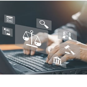 Legal advice online, labor law concept, layer or notary working for business company.