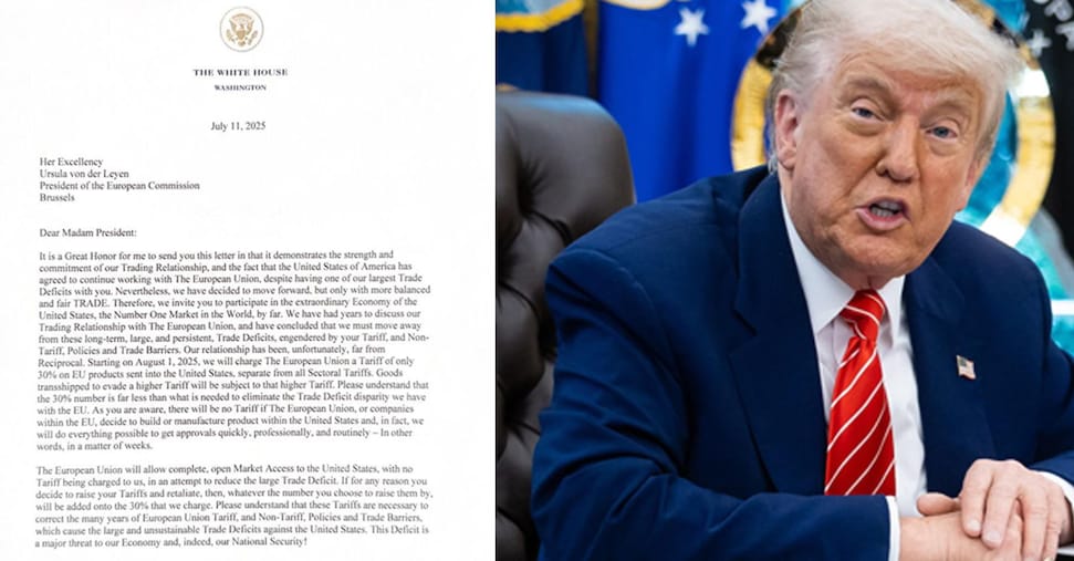 Trump, tariffe del 30% per Ue e Messico dal 1° agosto. Von der Leyen: «Pronte contromisure». Macron: «Serve meccanismo anticoercizione»