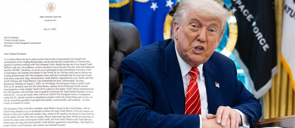 La lettera inviata alla Ue da Donald Trump