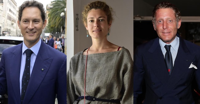 Da sinistra: John, Ginevra e Lapo Elkann. (Imagoeconomica)