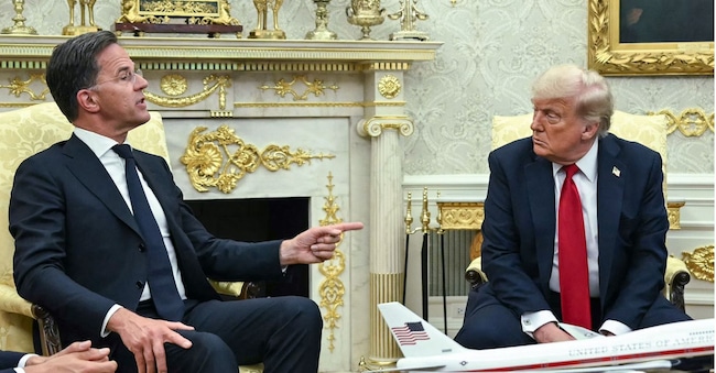 Il presidente degli Stati Uniti Donald Trump incontra il segretario generale della Nato Mark Rutte 
