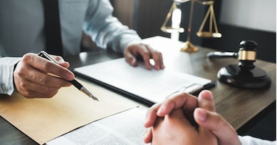 Lawyer Legal counsel presents to bid sale judgment mallet with judge
Real estate auction bid property sale judgment
