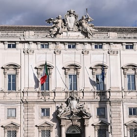 09/04/2025 Roma, Quirinale, cena di Stato in occasione della visita dei Reali del Regno Unito. Nella foto Palazzo della Consulta sede della Corte Costituzionale
