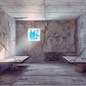dirty jail cell interior. 3d concept