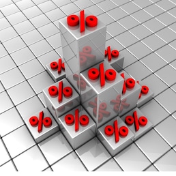 3d illustration of background with percent symbols