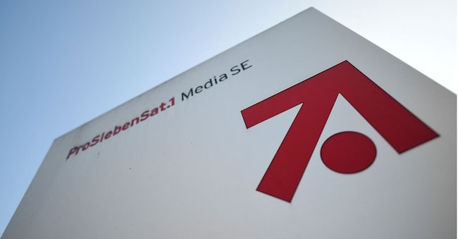 FILE PHOTO: The logo of German media company ProSiebenSat.1 is seen in front of the headquarters in Unterfoehring near Munich, Germany, November 5, 2020. REUTERS/Andreas Gebert/File Photo