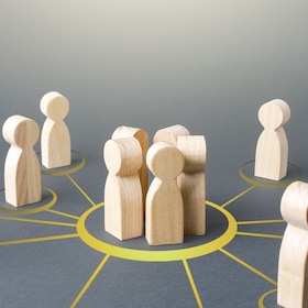 People form a group. Combining into a cooperative form to achieve a common goal and solve a problem. Political movement, volunteering, social organizations, activists. Collaboration and cooperation