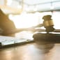 Real Estate concept, judge gavel / lawyer in auction with house model