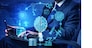 Artificial intelligence concept with businessman