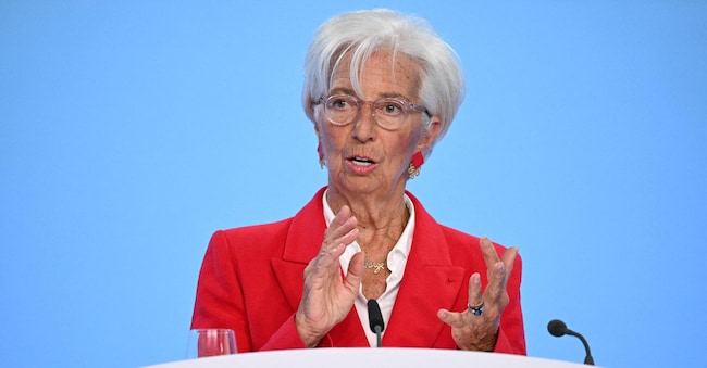 La presidente della Banca centrale europea, Christine Lagarde. (Photo by Kirill KUDRYAVTSEV / AFP)