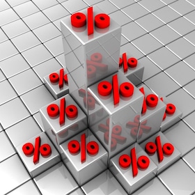 3d illustration of background with percent symbols
