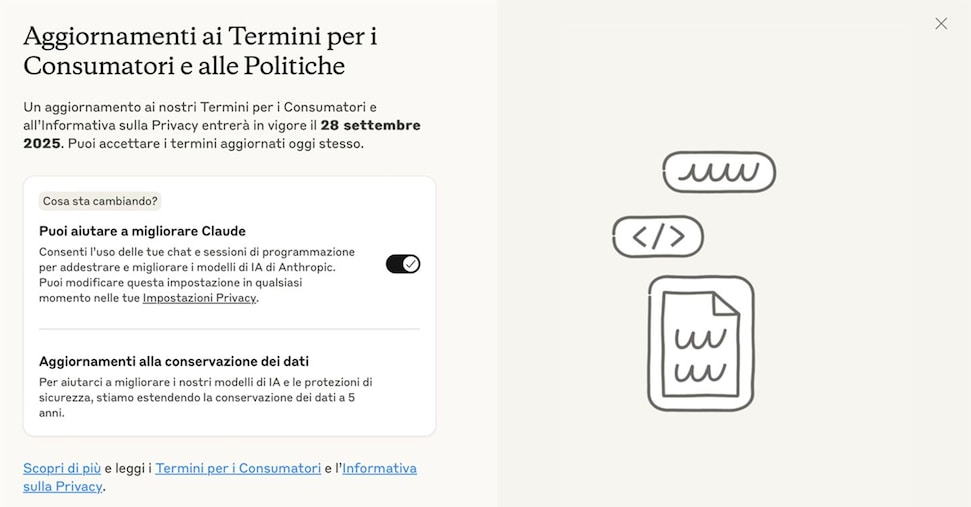 Claude: Anthropic cambia le regole sui dati degli utenti Claude: Anthropic cambia le regole sui dati degli utenti