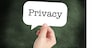 Privacy written on a speechbubble