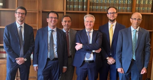 da Sx verso Dx : Alessandro Zanatta (BF&Company), Alessandro Bartolini (BF&Company), Antonio Clerici (Gardening), Luigi Lanzi (gruppo Lanzi), Matteo Lanzi (gruppo Lanzi), Andrea Clerici (Gardening).