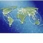 Background image with world map and connection lines