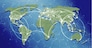 Background image with world map and connection lines