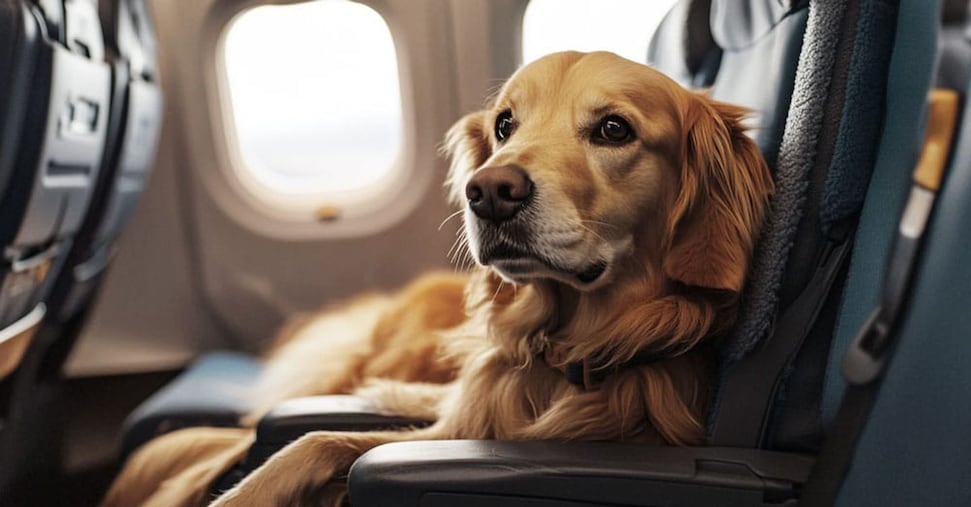 Aerei, dal 23 settembre si potrà volare con cani di taglia grande in cabina: ecco le novità